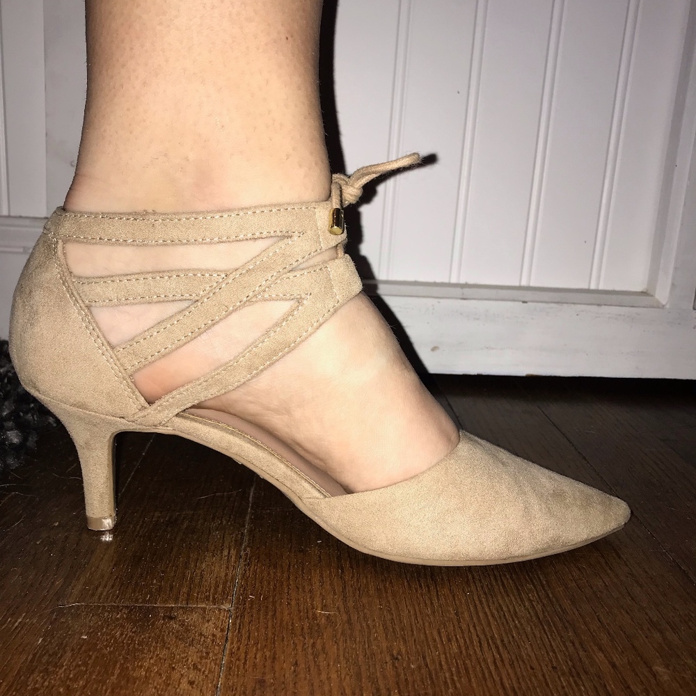 Tan Lace-up Heels